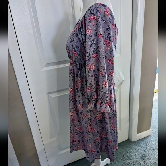 Egs California floral square neck babydoll dress M - Picture 3 of 5